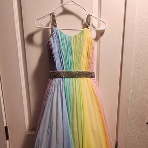 Ashley Lauren size 10 Rainbow Pageant Gown/Dress